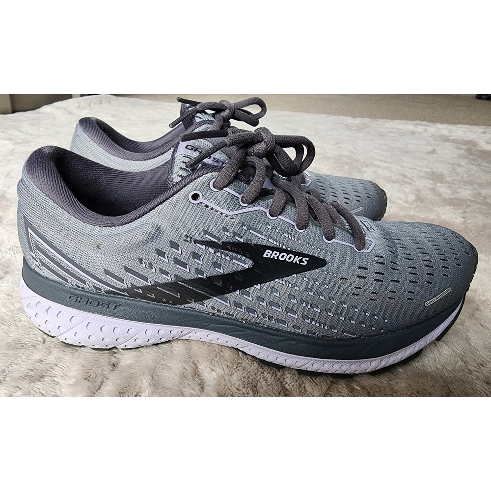 Brooks Ghost 13 Womens Running Shoes Grey Lavender Wide D Size 7.5
